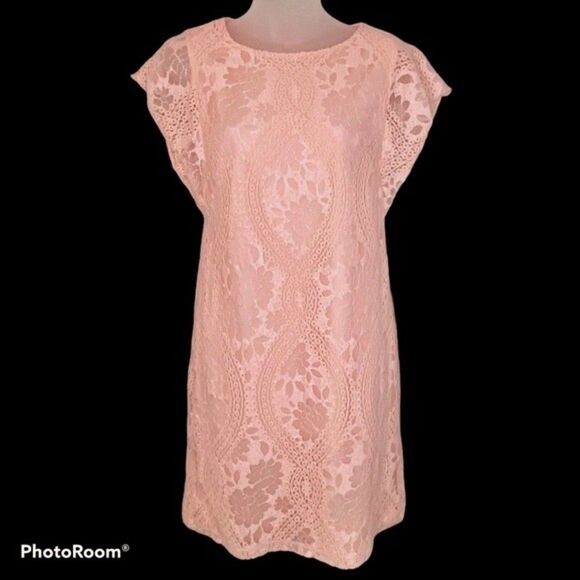 Cato Pink Lace Above Knee Dress Size 4 - Picture 2 of 8